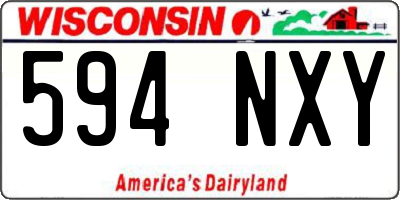 WI license plate 594NXY