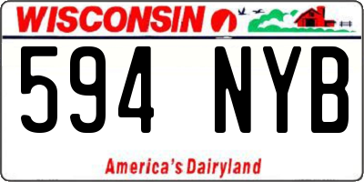 WI license plate 594NYB