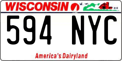 WI license plate 594NYC