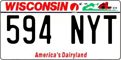 WI license plate 594NYT