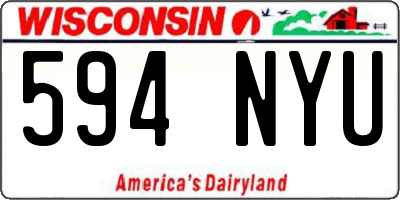 WI license plate 594NYU