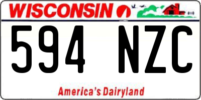 WI license plate 594NZC
