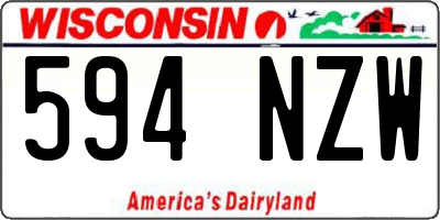 WI license plate 594NZW