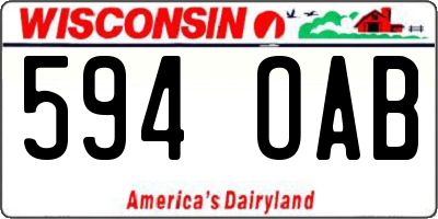 WI license plate 594OAB