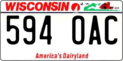 WI license plate 594OAC