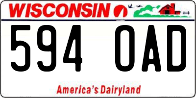 WI license plate 594OAD