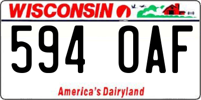 WI license plate 594OAF