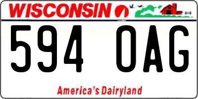 WI license plate 594OAG