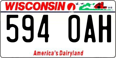 WI license plate 594OAH