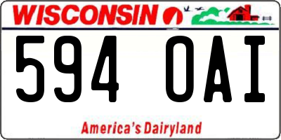 WI license plate 594OAI
