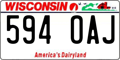WI license plate 594OAJ