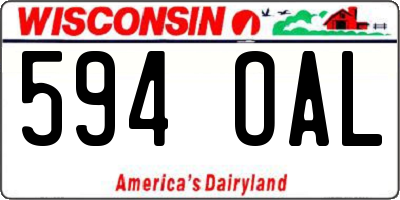 WI license plate 594OAL