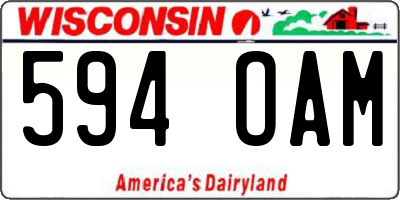 WI license plate 594OAM