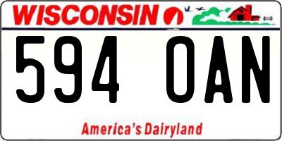 WI license plate 594OAN