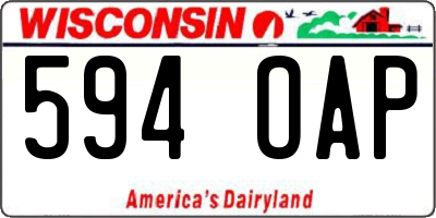WI license plate 594OAP