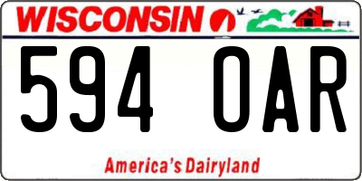 WI license plate 594OAR