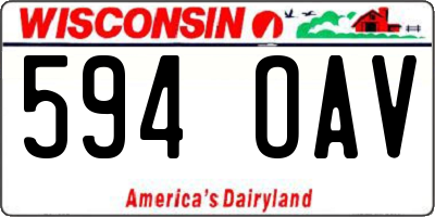 WI license plate 594OAV