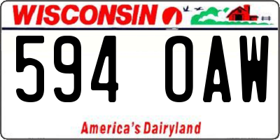 WI license plate 594OAW