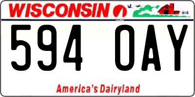 WI license plate 594OAY