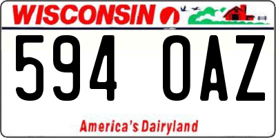 WI license plate 594OAZ