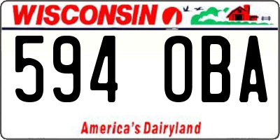 WI license plate 594OBA