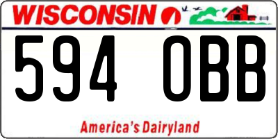 WI license plate 594OBB