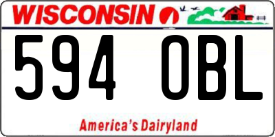 WI license plate 594OBL