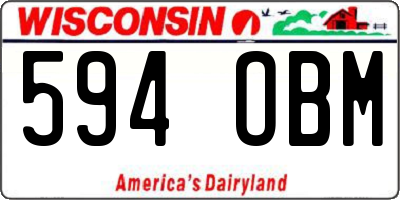 WI license plate 594OBM
