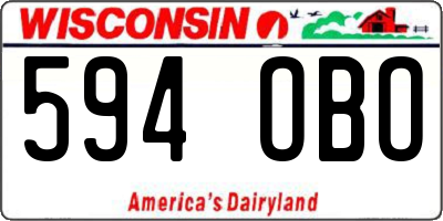 WI license plate 594OBO
