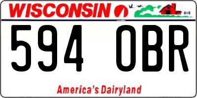 WI license plate 594OBR