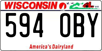 WI license plate 594OBY