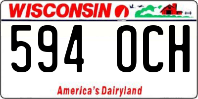 WI license plate 594OCH