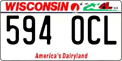 WI license plate 594OCL