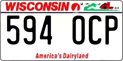 WI license plate 594OCP