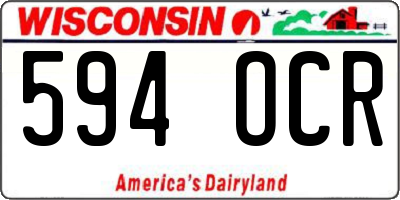 WI license plate 594OCR