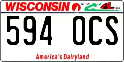 WI license plate 594OCS