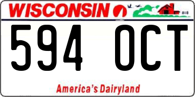 WI license plate 594OCT