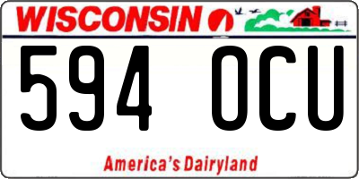 WI license plate 594OCU