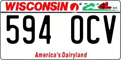 WI license plate 594OCV