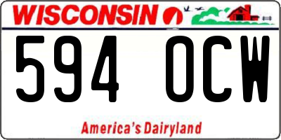 WI license plate 594OCW
