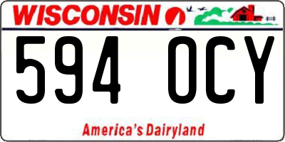 WI license plate 594OCY