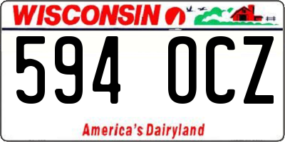 WI license plate 594OCZ