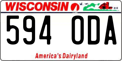 WI license plate 594ODA
