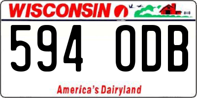 WI license plate 594ODB