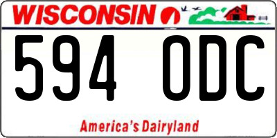 WI license plate 594ODC