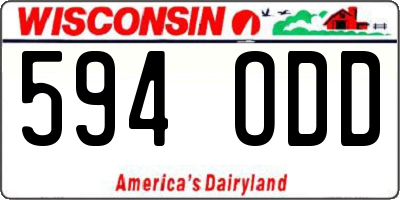 WI license plate 594ODD