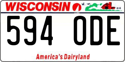 WI license plate 594ODE