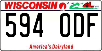 WI license plate 594ODF
