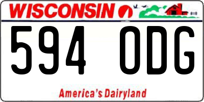 WI license plate 594ODG