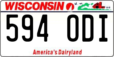WI license plate 594ODI